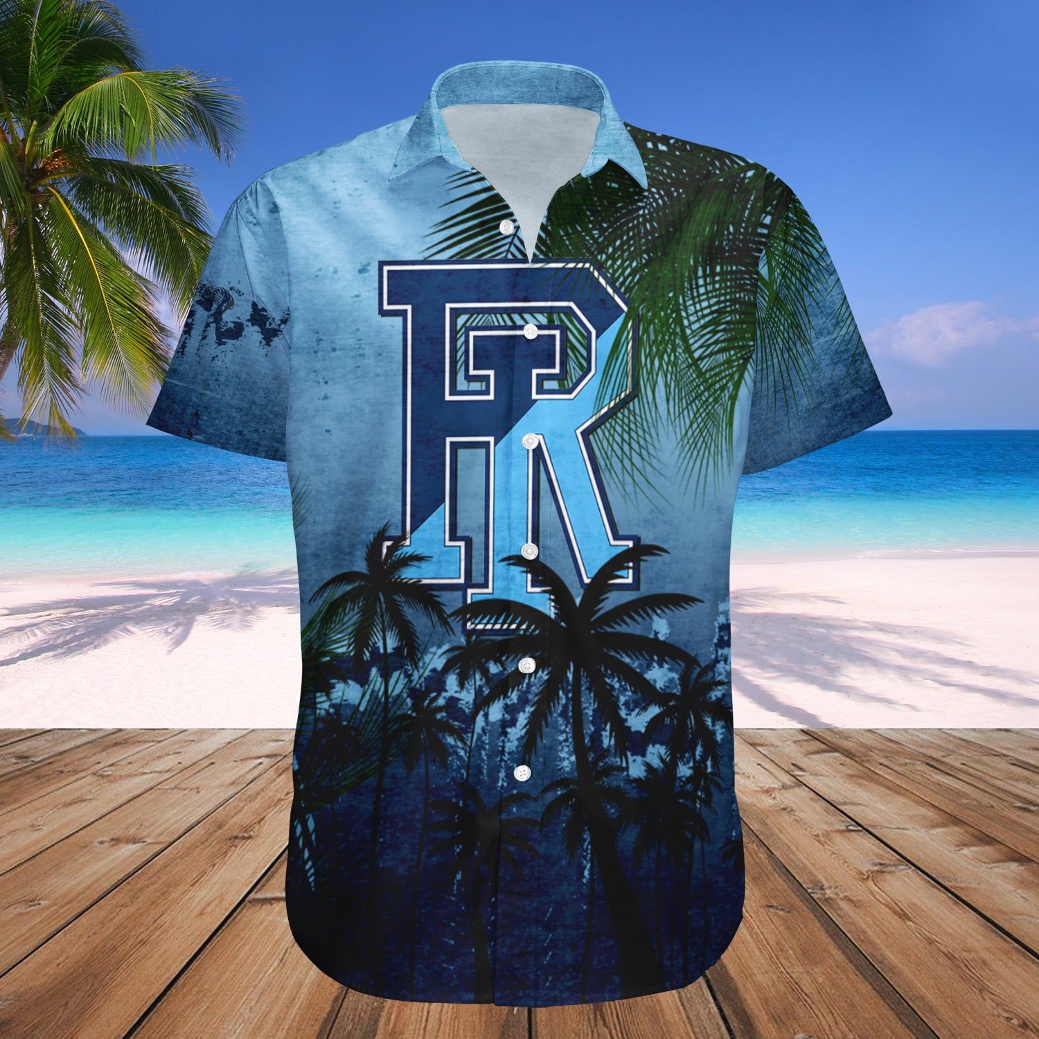 Rhode Island Rams Hawaii Shirt Coconut Tree Tropical Grunge – NCAA