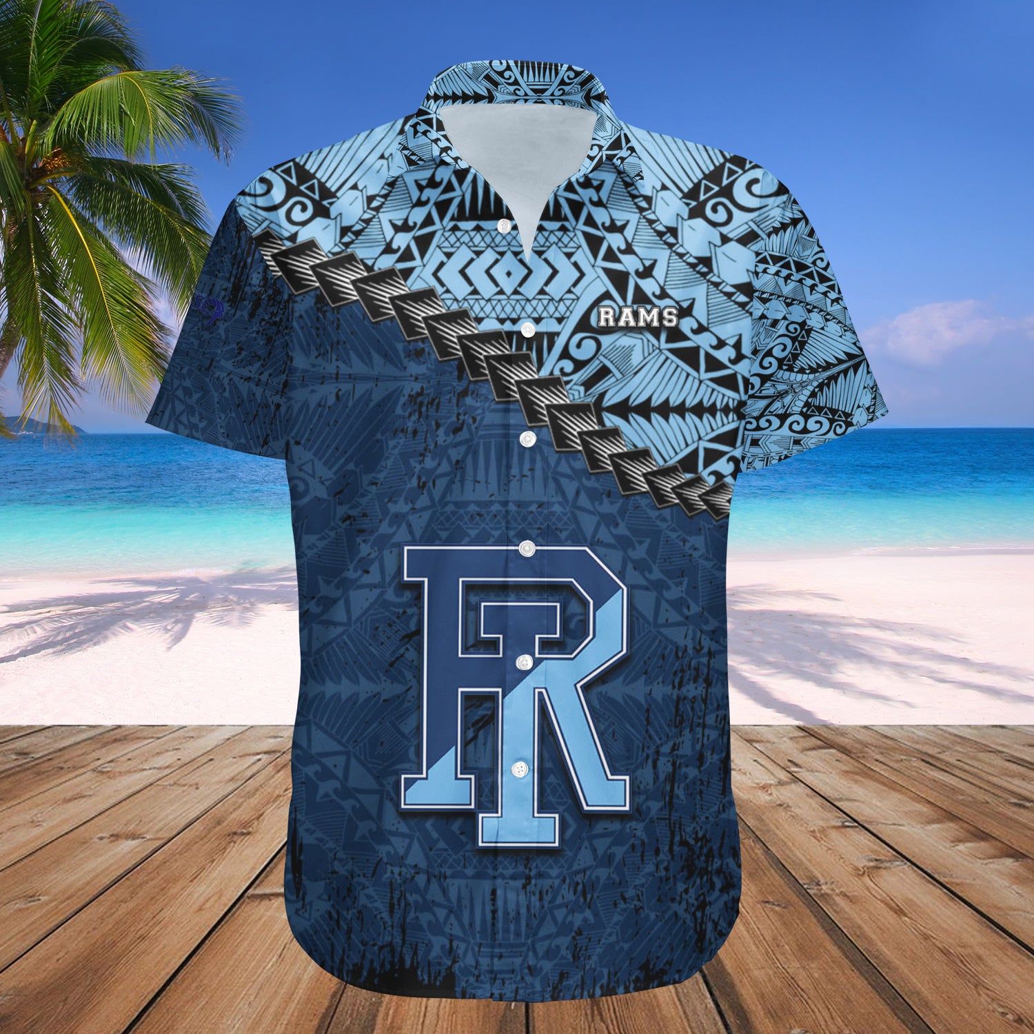 Rhode Island Rams Hawaii Shirt Grunge Polynesian Tattoo – NCAA