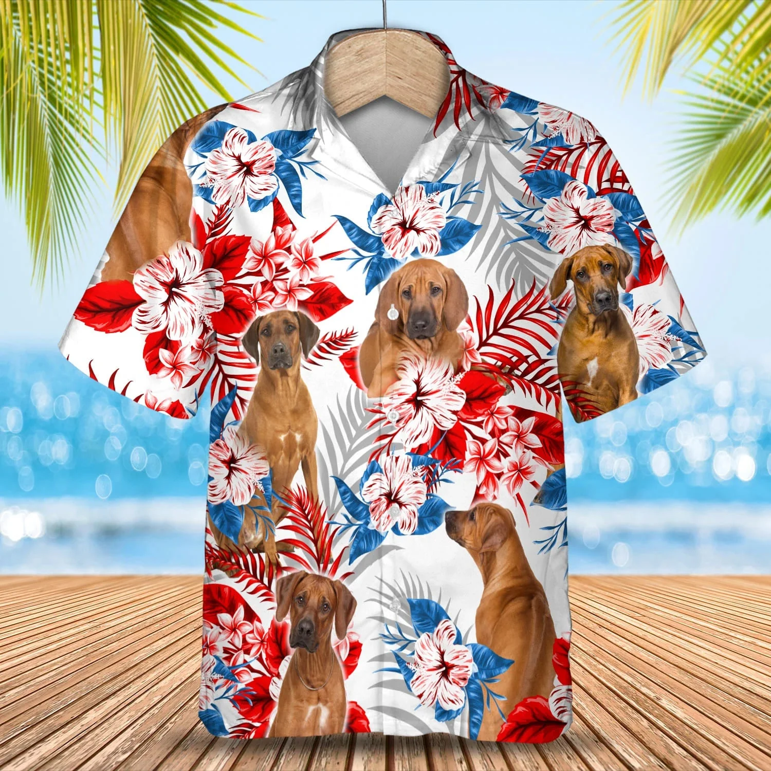 Rhodesian Ridgeback Floral Hawaiian Shirt for Everyone
