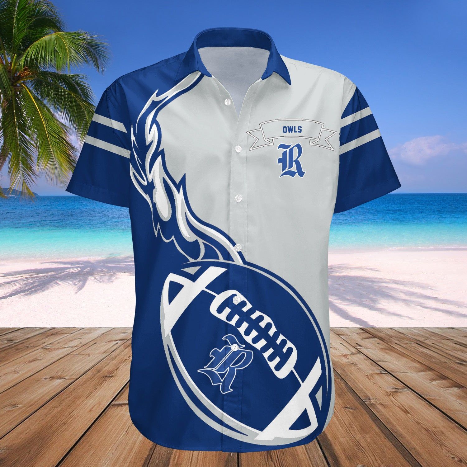 Rice Owls Hawaii Shirt Flame Ball – NCAA