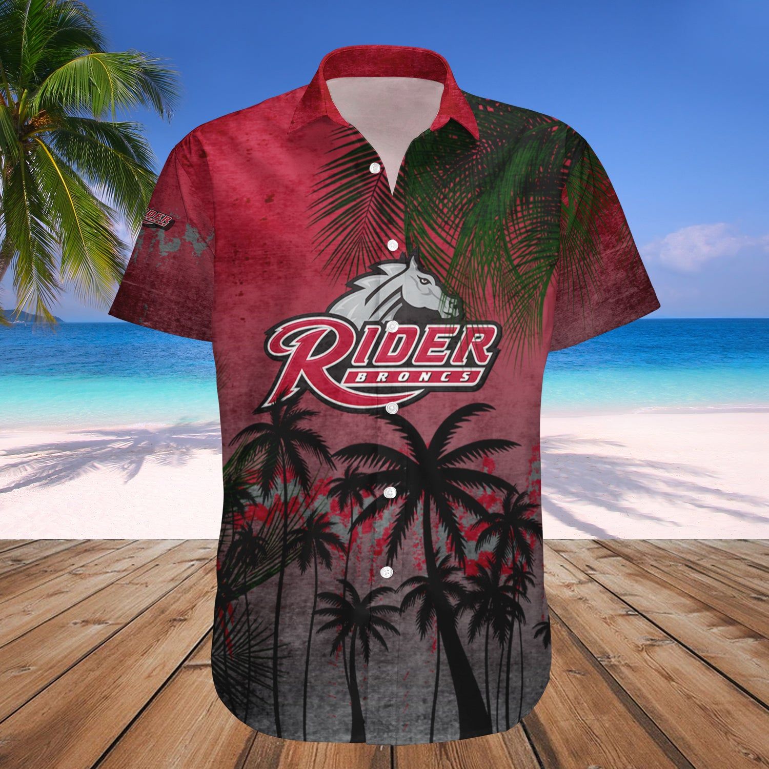 Rider Broncs Hawaii Shirt Coconut Tree Tropical Grunge – NCAA