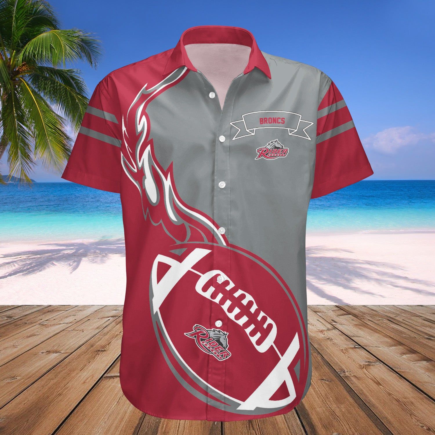 Rider Broncs Hawaii Shirt Flame Ball – NCAA