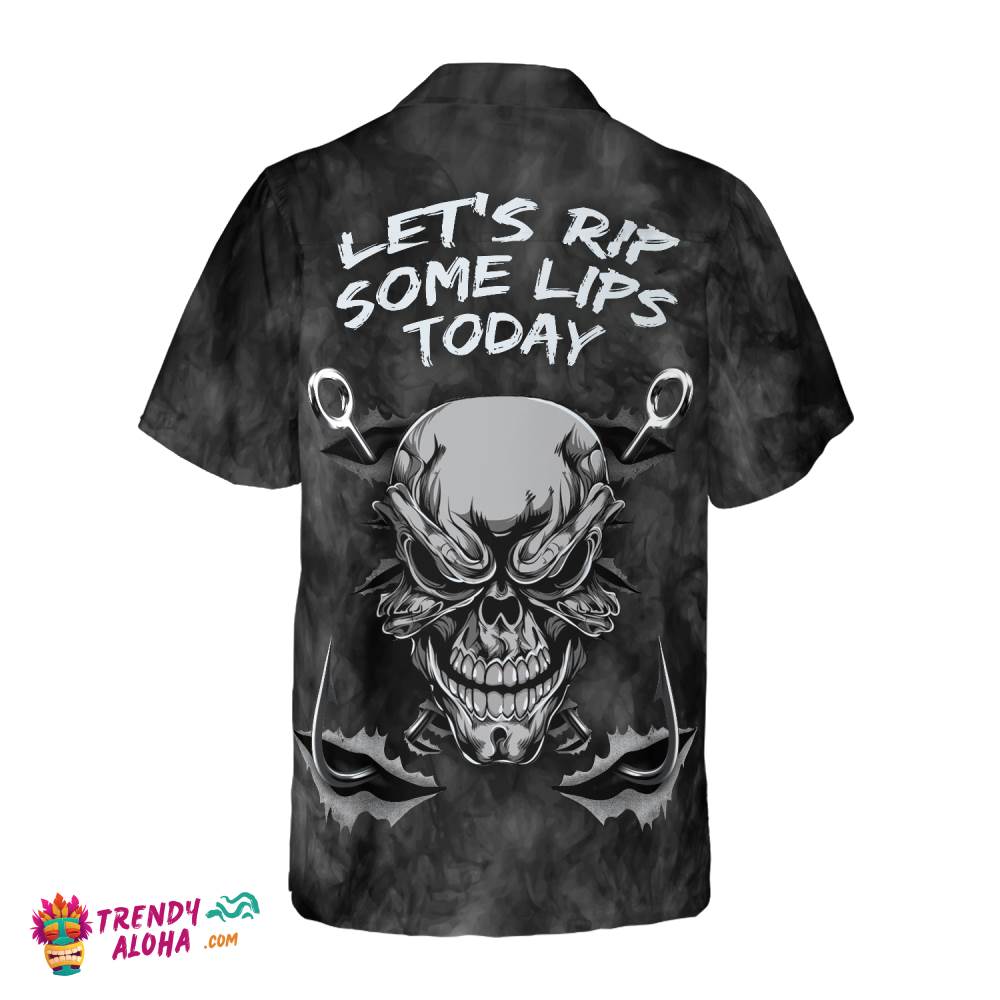 Rippin’ Lips Skull Fish Skeleton Hawaiian Shirt
