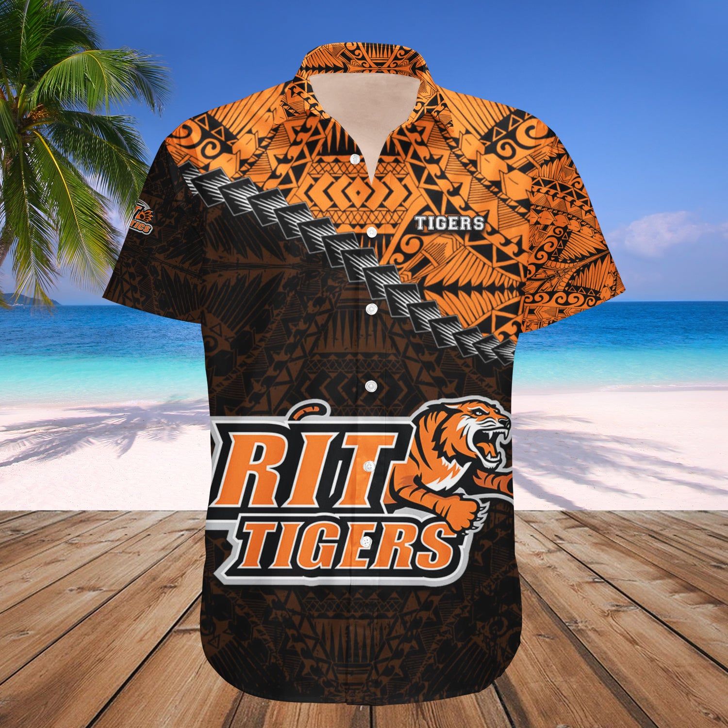 Rit Tigers Hawaii Shirt Grunge Polynesian Tattoo – NCAA