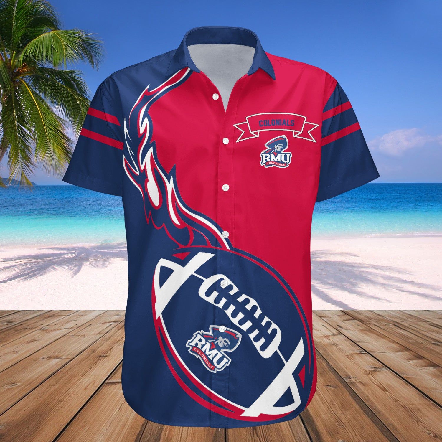 Robert Morris Colonials Hawaii Shirt Flame Ball – NCAA