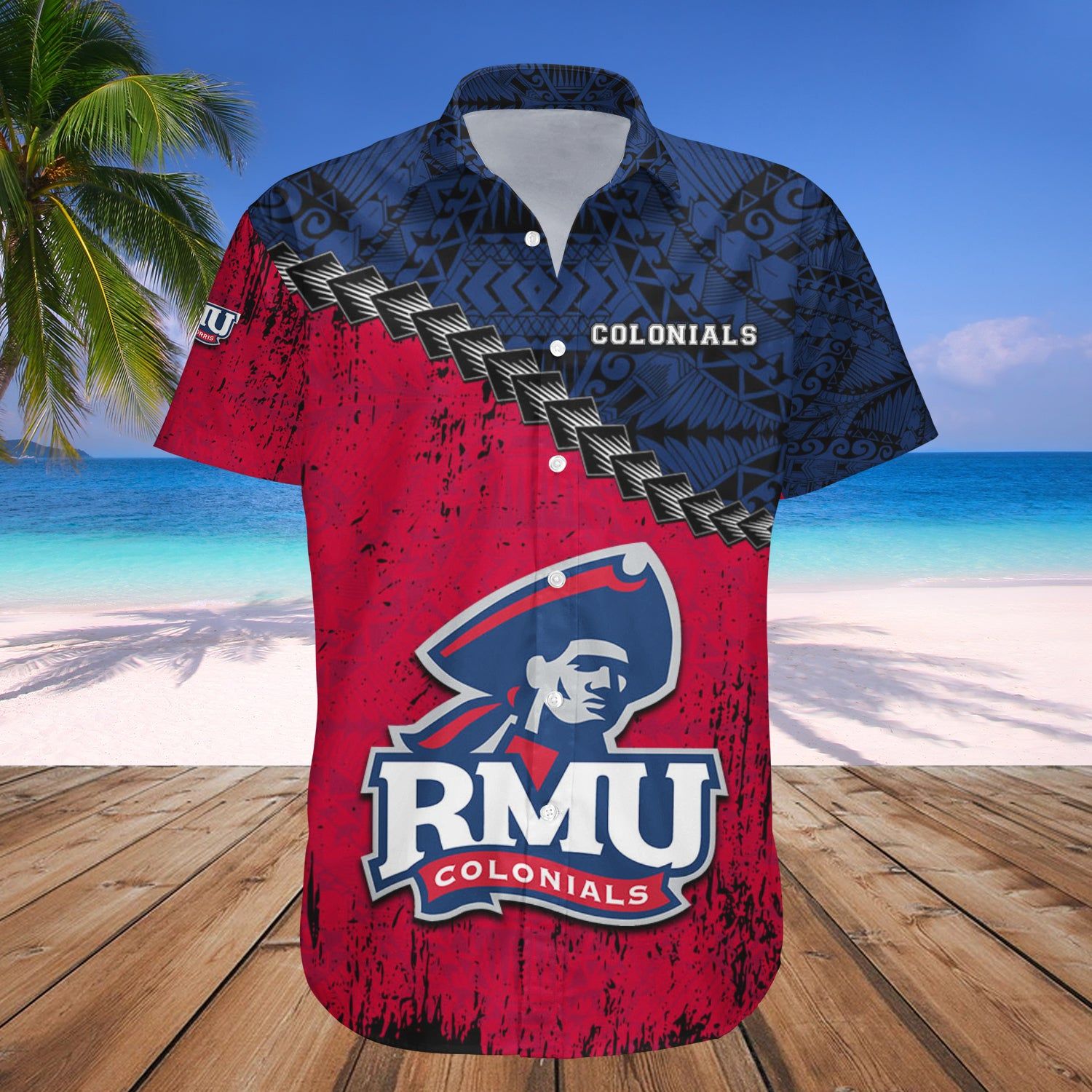 Robert Morris Colonials Hawaii Shirt Grunge Polynesian Tattoo – NCAA