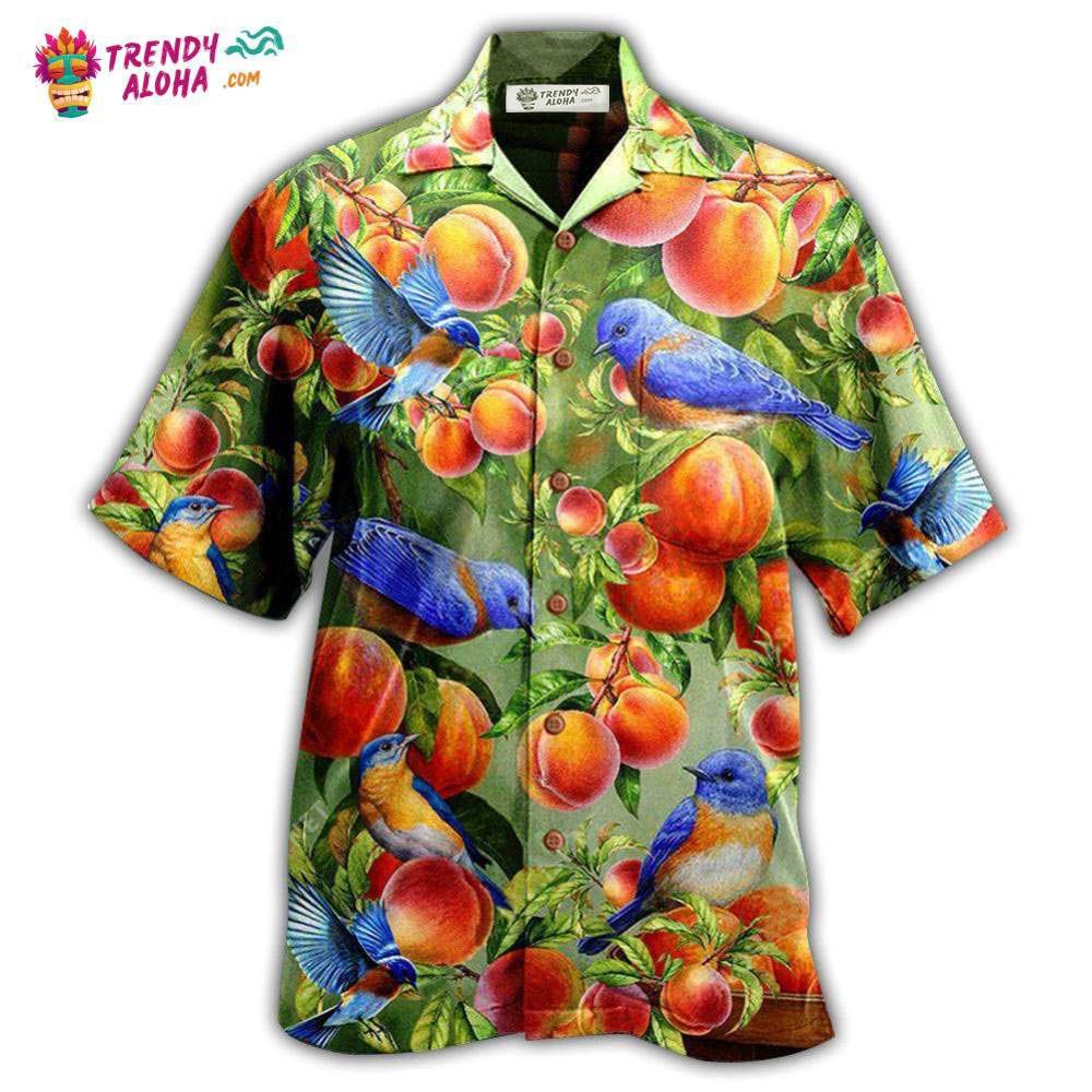 Robin Bird Something Peach Blue Hawaiian Shirt – Trendy Aloha Robin Bird Something Peach Blue Hawaiian Shirt – Trendy Aloha