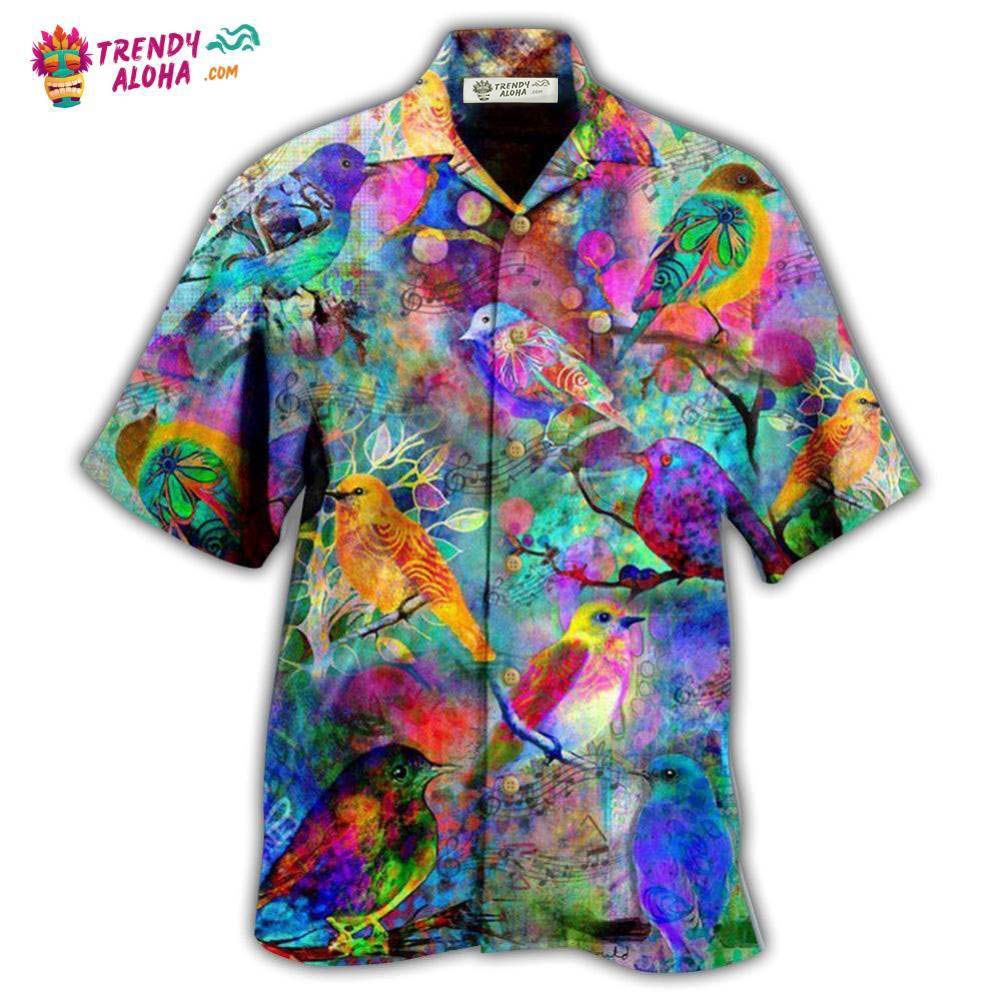 Robin Birds Colorful Mix Color Hawaiian Shirt – Trendy Aloha Robin Birds Colorful Mix Color Hawaiian Shirt – Trendy Aloha