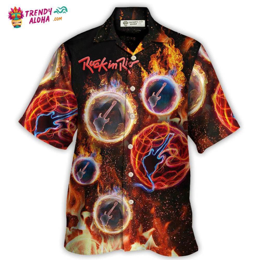 Rock In Rio With Fire Music Lover Amazing Style Hawaiian Shirt – Trendy Aloha