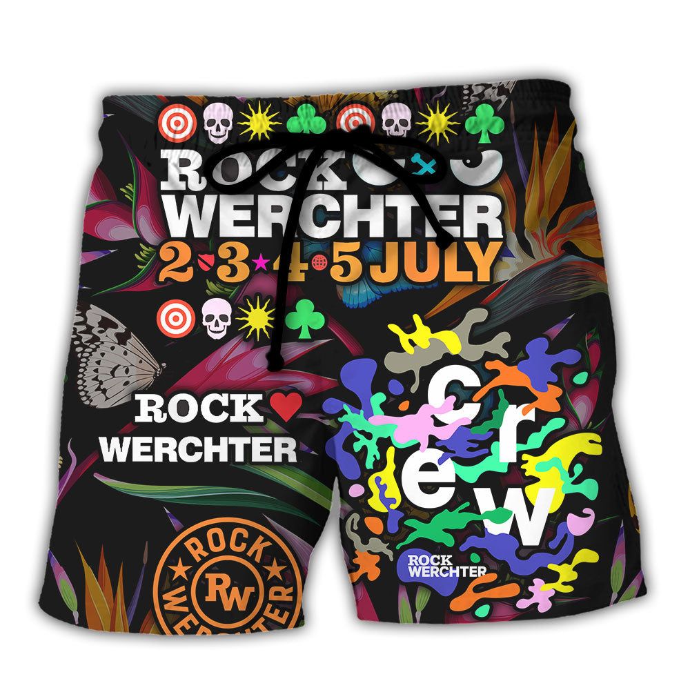 Rock Werchter Tropical Vibe Music Lover Amazing Style Trendy Aloha Hawaiian Beach Shorts Rock Werchter Tropical Vibe Music Lover Amazing Style Trendy Aloha Hawaiian Beach Shorts