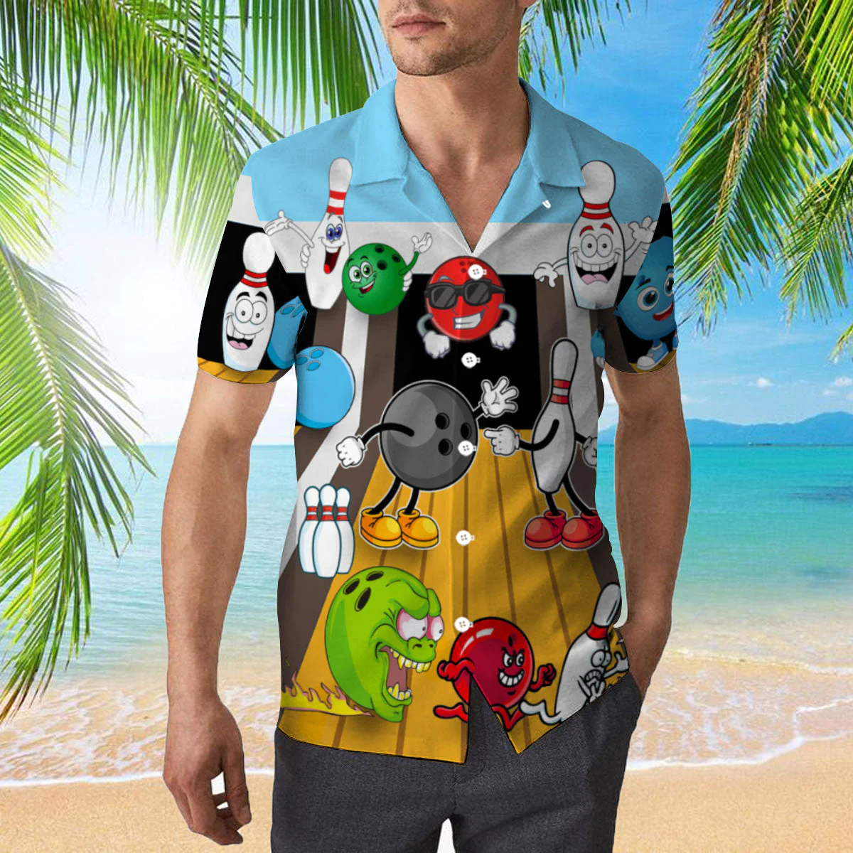 Rolling Comic Bowling With My Homies Trendy Hawaiian Shirt  Aloha Shirt
