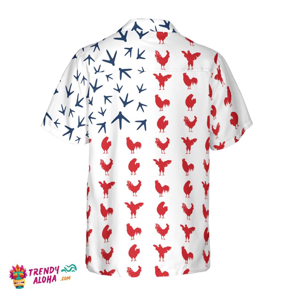 Rooster American Flag V2 Hawaiian Shirt