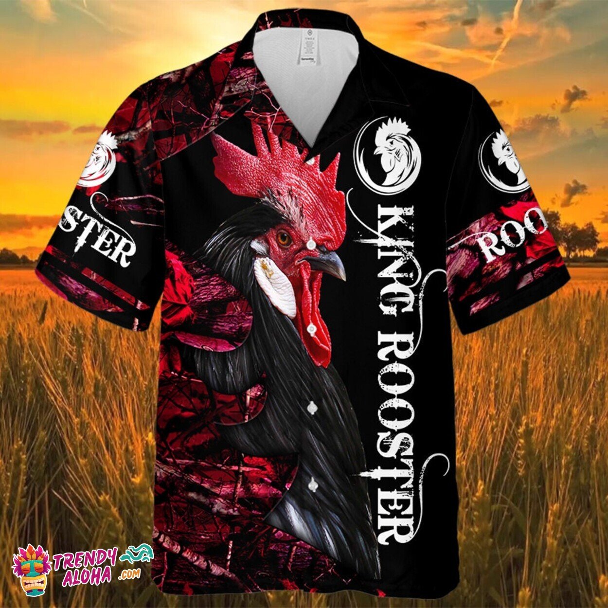 Rooster Art Awesome Chicken Print Premium Hawaiian Shirt