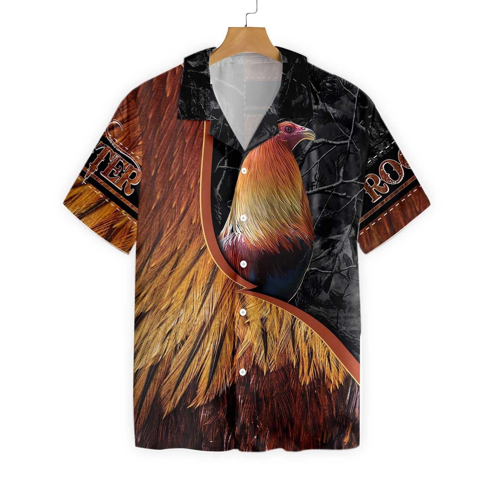 Rooster Depiction 3D Hawaiian Shirt Farm Inspired Design