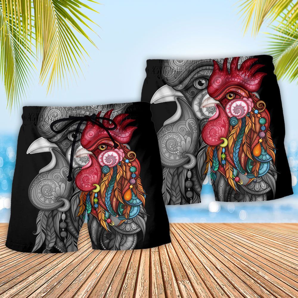 Rooster Farm Chicken Rooster Dreamer Trendy Aloha Hawaiian Beach Shorts