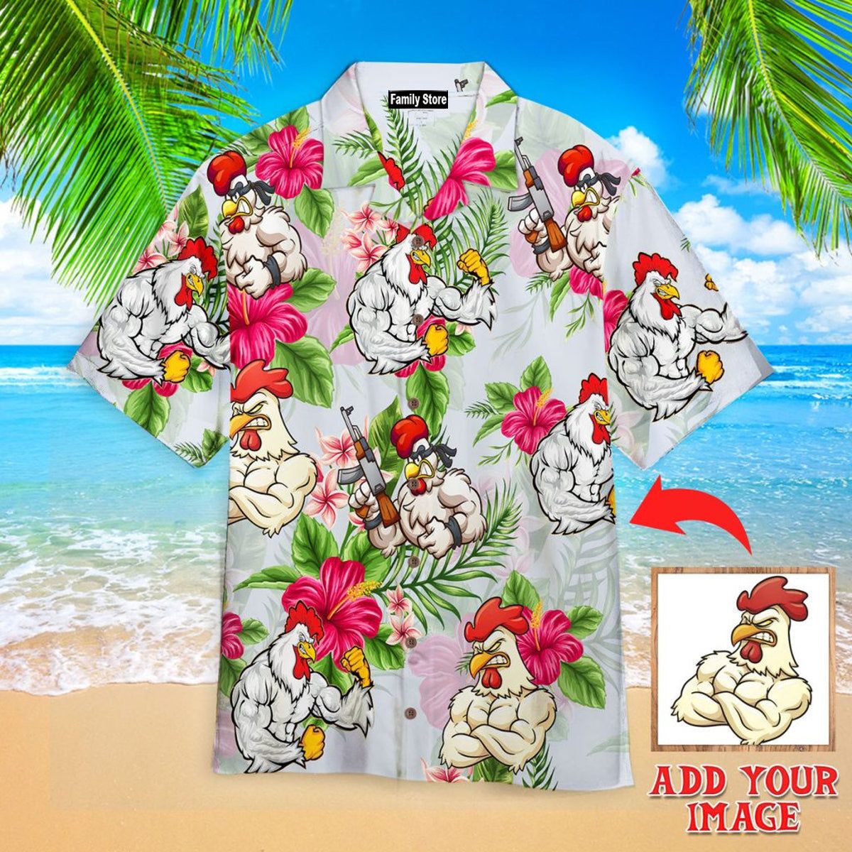 Rooster Fighter Custom Hawaiian Shirt
