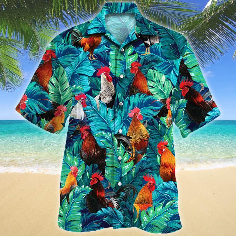 Rooster Lovers Gift Trendy Hawaiian Shirt, Chicken Lover Trendy Hawaiian Shirt For Summer Gifts