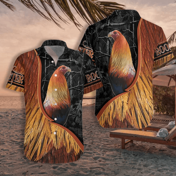 Rooster On The Farm All Printed 3D Trendy Hawaiian Shirt, Cow Trendy Hawaiian Shirt, Summer Gifts For Men And Women