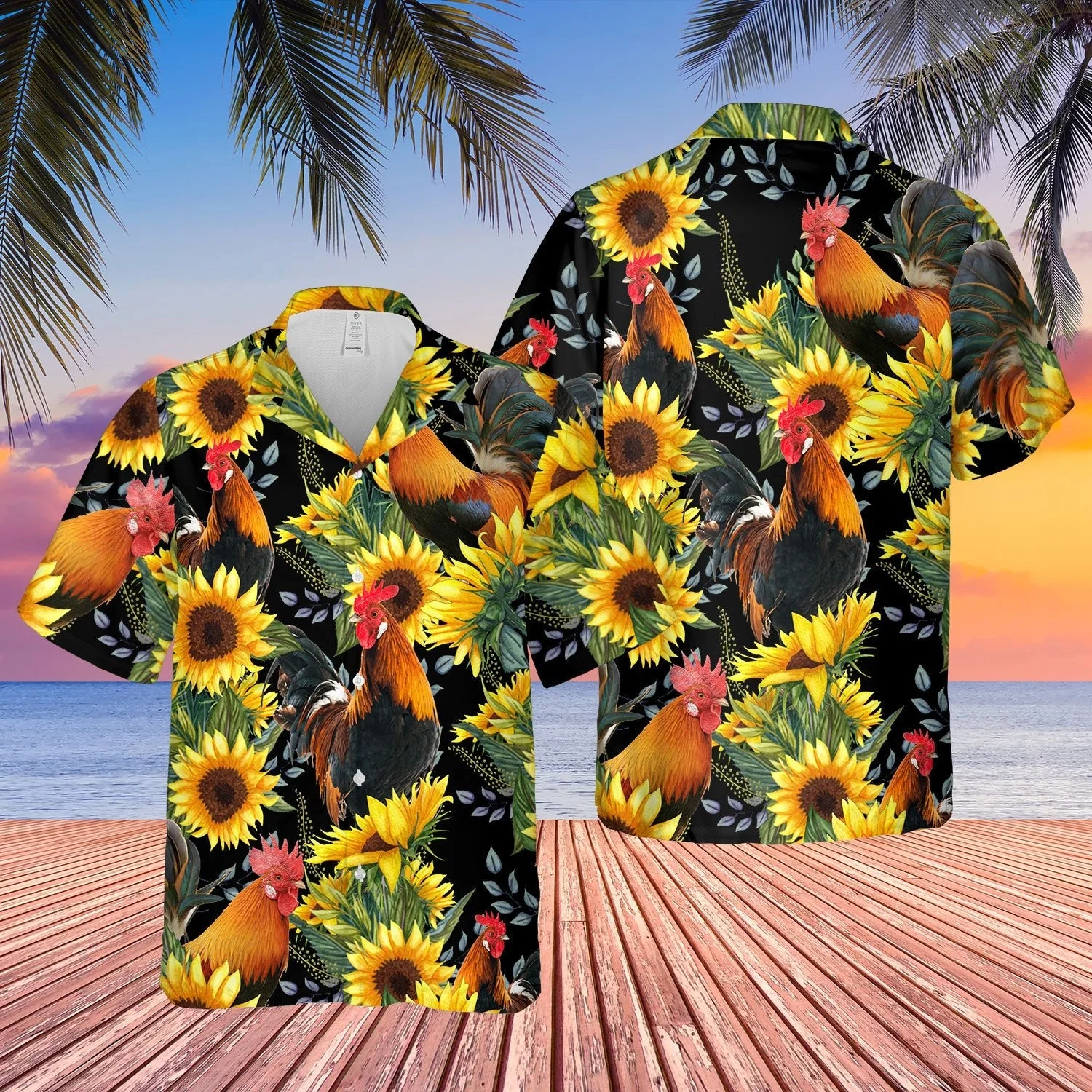 Rooster Sunflowers Hawaii Shirt Rooster Lover Trendy Hawaiian Shirt, Chicken Lover Trendy Hawaiian Shirt For Summer Gifts