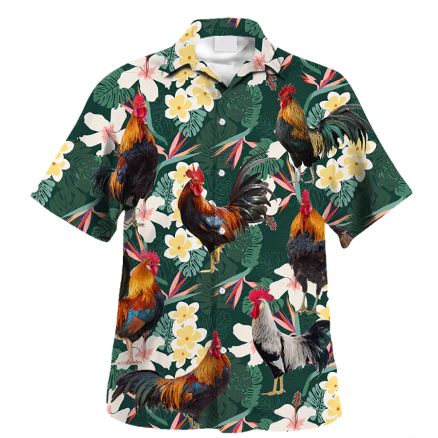 Rooster Trendy Hawaiian Shirt, Farm Lover Hawaii Shirt, Animal Lover Shirt, Farmer Shirt For Men And Women