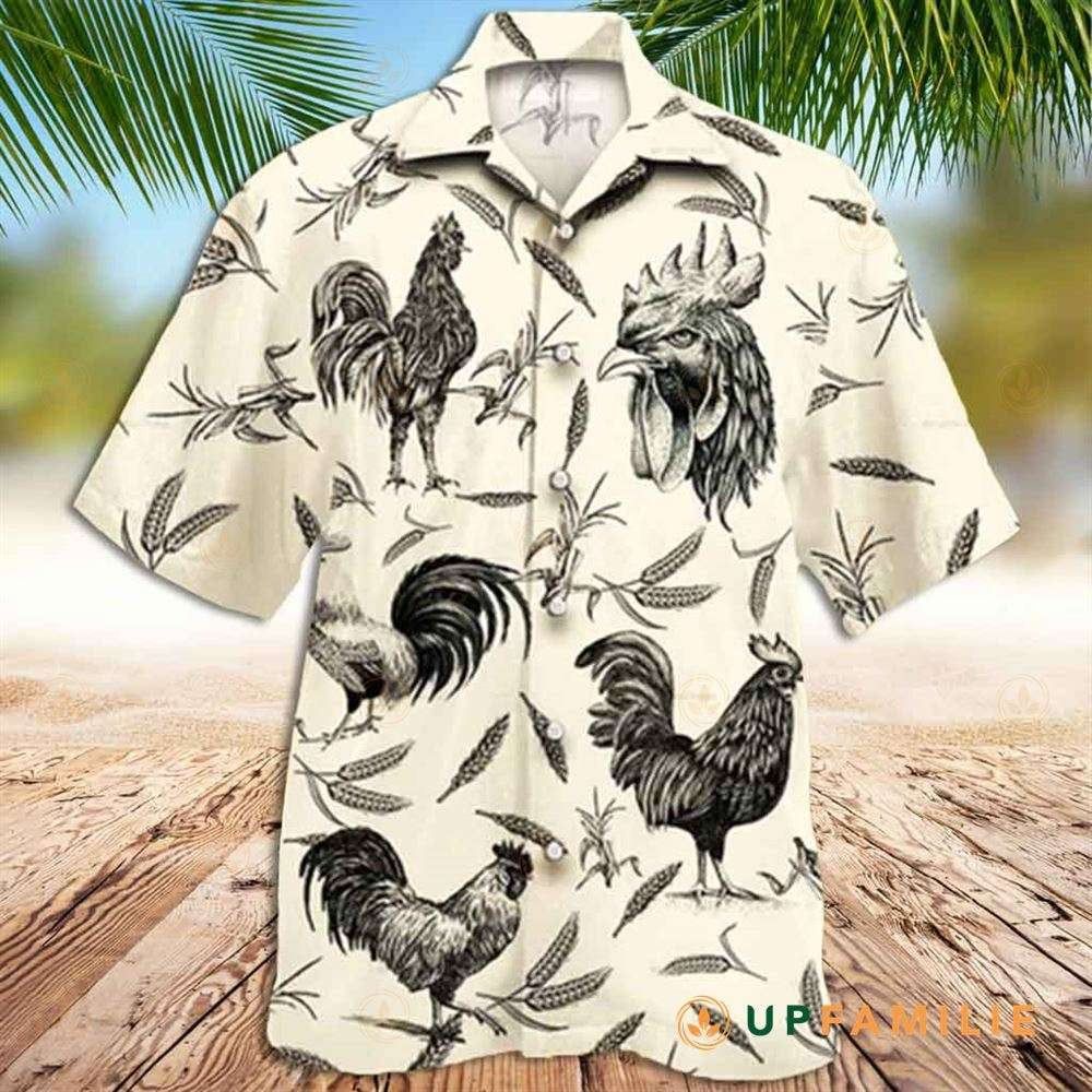 Rooster Trendy Hawaiian Shirt, Tropical White Rooster Trendy Hawaiian Shirt For Men And Women Custom Style