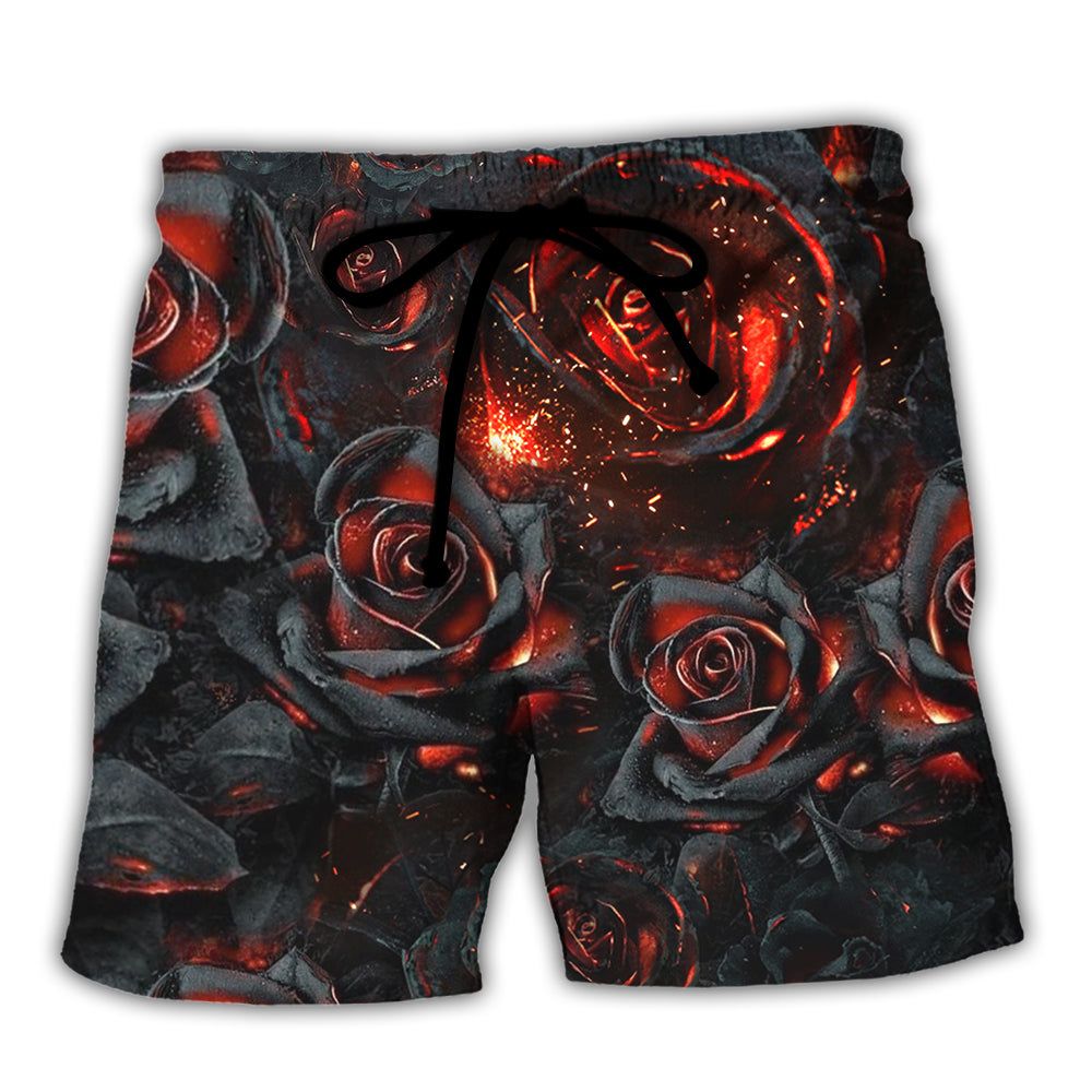 Rose Flowers Life Is Like Burning Rose Trendy Aloha Hawaiian Beach Shorts Rose Flowers Life Is Like Burning Rose Trendy Aloha Hawaiian Beach Shorts
