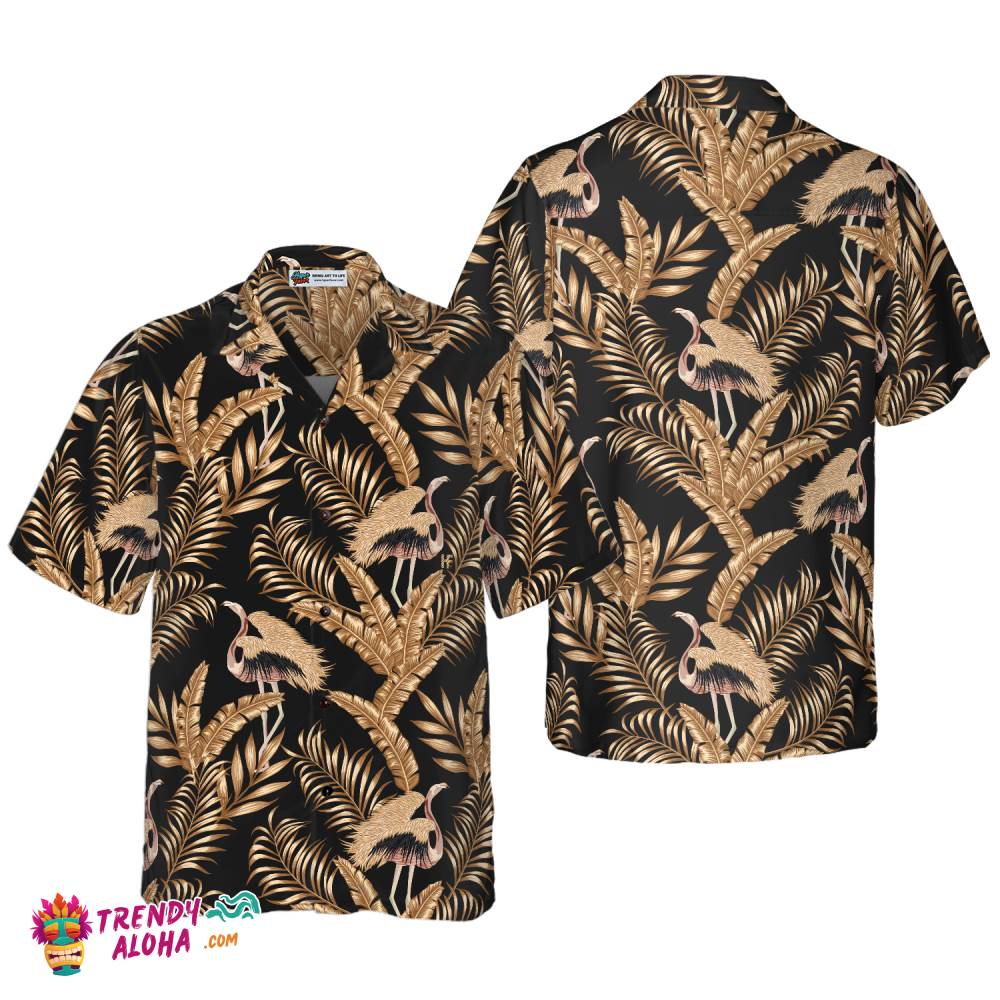 Rose Gold Flamingo Hawaiian Shirt Rose Gold Flamingo Hawaiian Shirt
