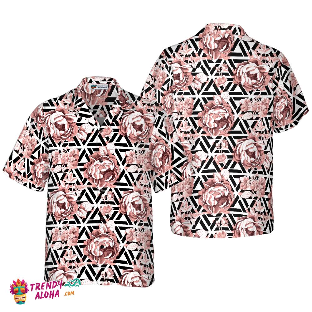 Rose Gold Flowers Hawaiian Shirt Rose Gold Flowers Hawaiian Shirt