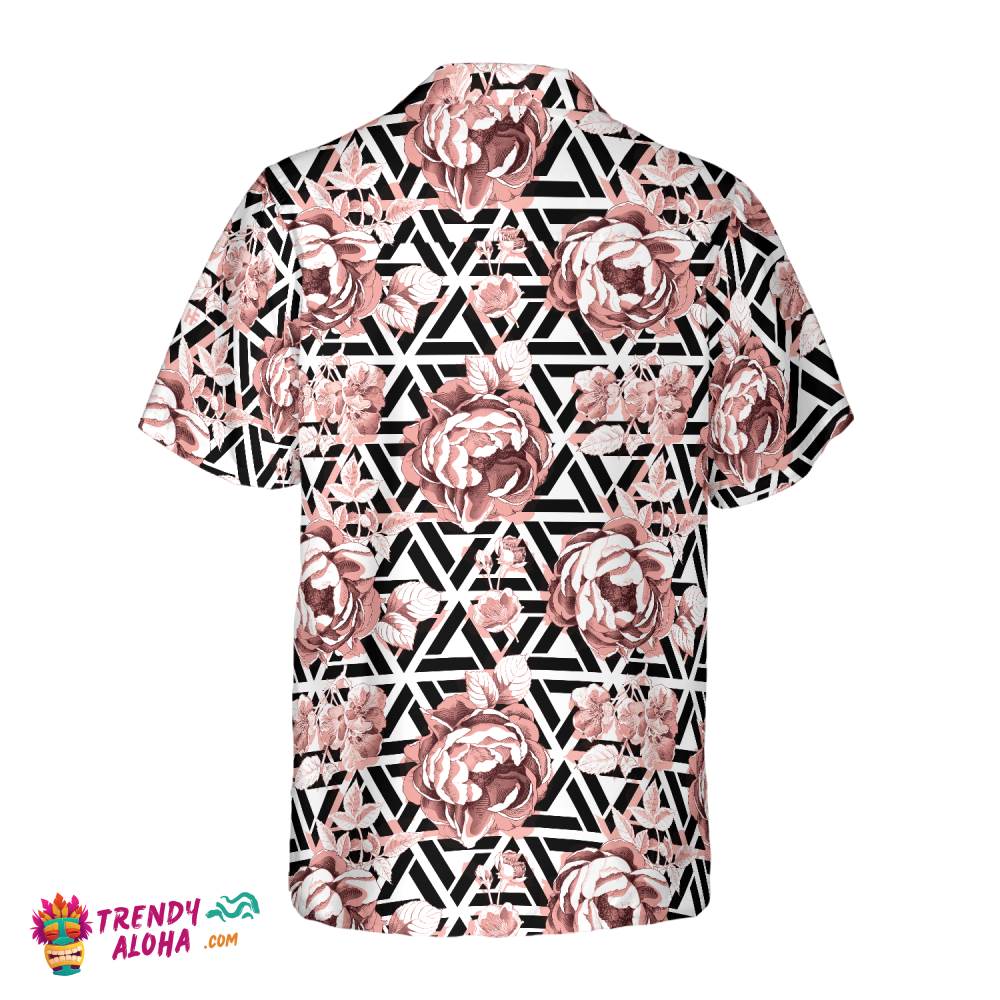Rose Gold Flowers Hawaiian Shirt