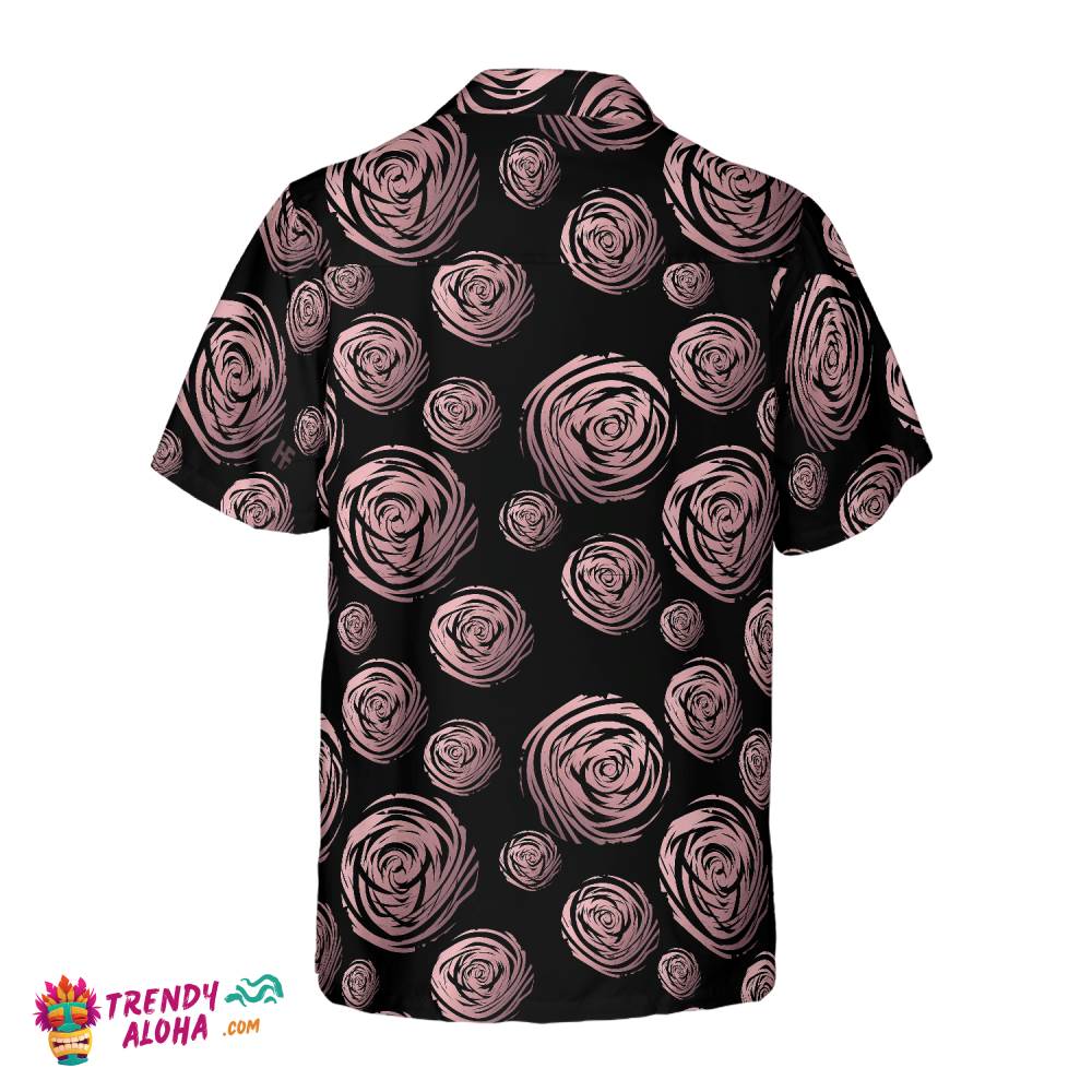 Rose Gold In Black Hawaiian Shirt