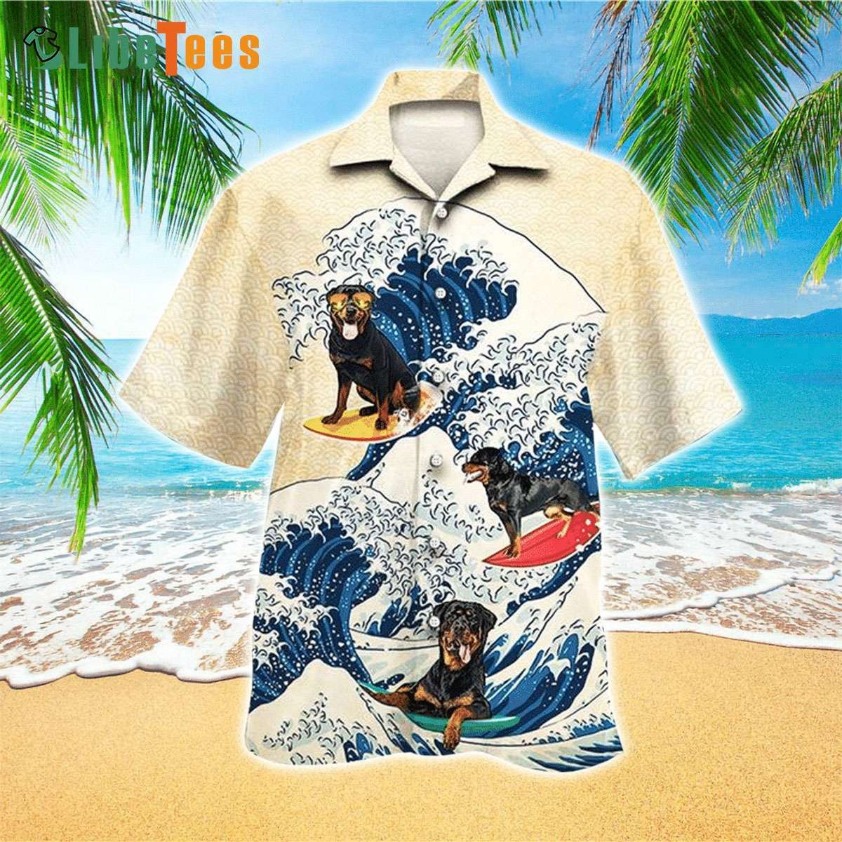 Rottweiler Cool Surfboarding Trendy Hawaiian Shirt, Dog Trendy Hawaiian Shirt Perfect Gifts For Your Loved Ones