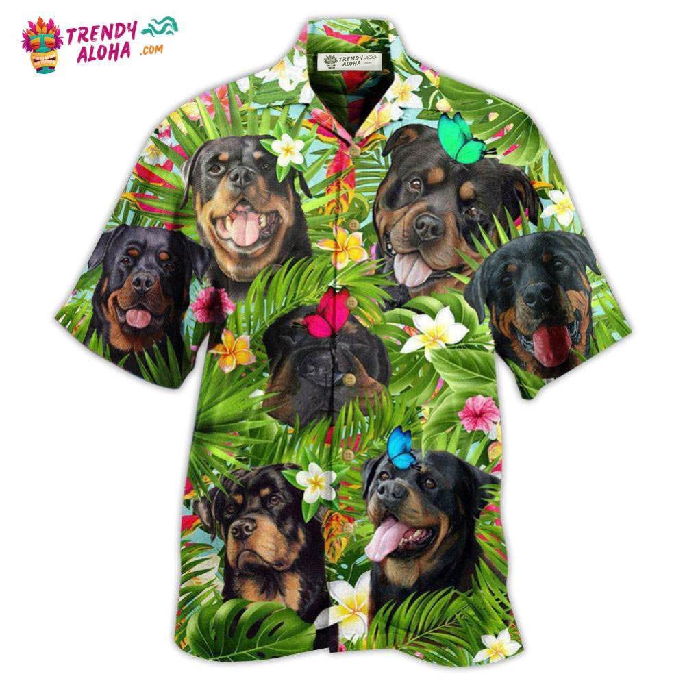 Rottweiler Dog Happy Summer Hawaiian Shirt – Trendy Aloha Rottweiler Dog Happy Summer Hawaiian Shirt – Trendy Aloha