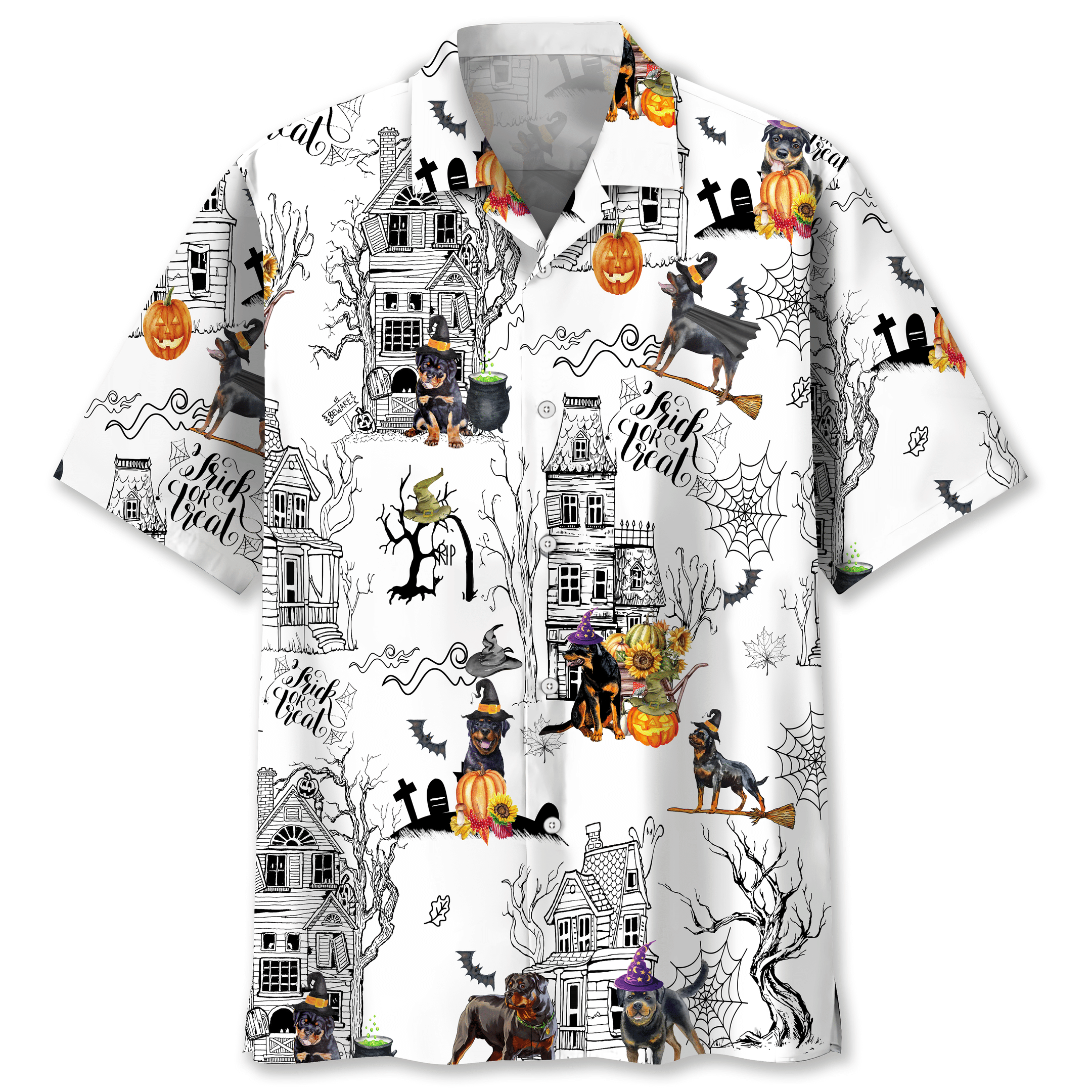 Rottweiler Halloween Trendy Hawaiian Shirt