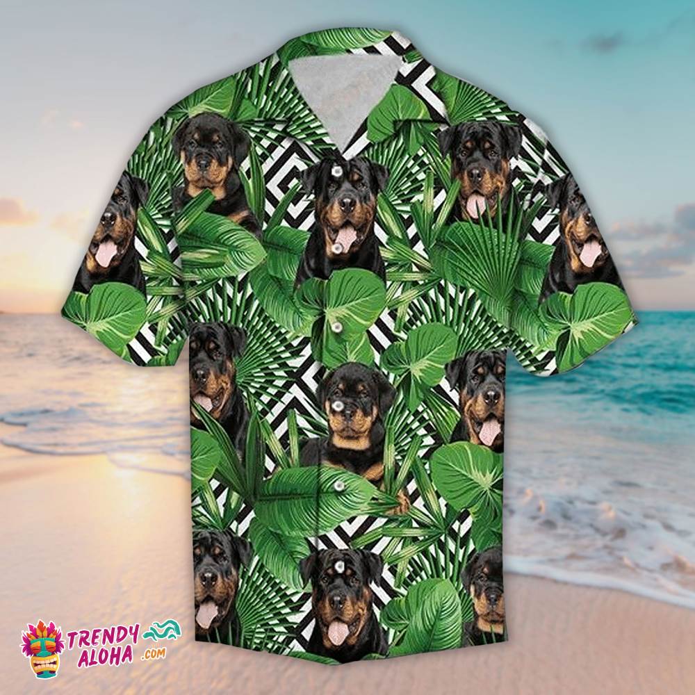 Rottweiler Hawaiian Shirt Dog Exotic Tropical, Aloha Hawaiian Shirts