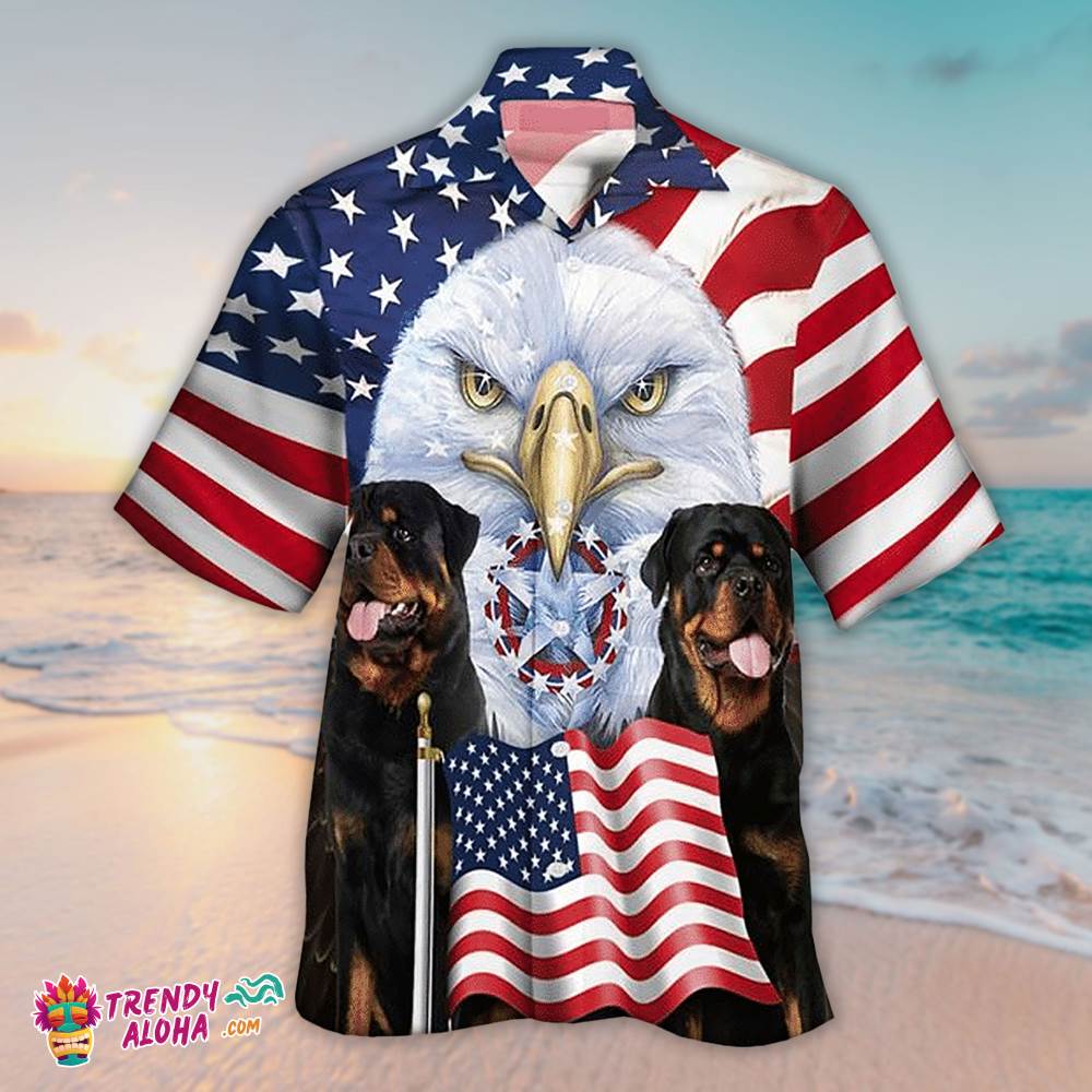 Rottweiler Hawaiian Shirt Rottweiler Us Flag, Aloha Hawaiian Shirts