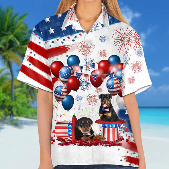 Rottweiler Independence Day Trendy Hawaiian Shirt For Men And Women, 4Th Of July Trendy Hawaiian Shirt