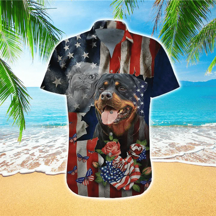 Rottweiler Is My Favorite Breed Trendy Hawaiian Shirt, Dog Short Sleeve Hawaiian Aloha Shirt