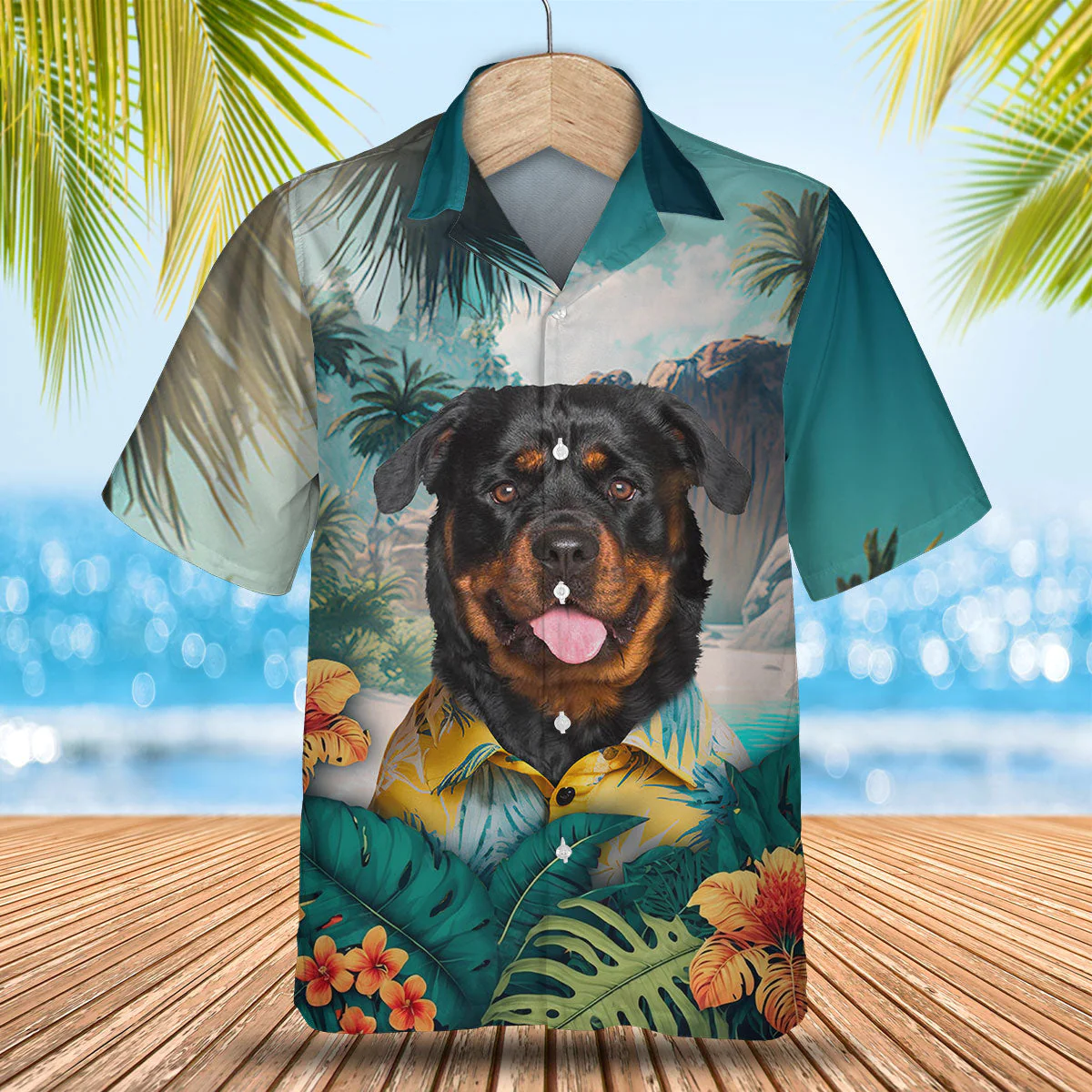 Rottweiler Powerful Aura Emanates In 3D Hawaiian Tropical Shirt Rottweiler Powerful Aura Emanates In 3D Hawaiian Tropical Shirt