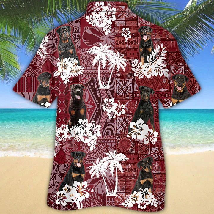 Rottweiler Trendy Hawaiian Shirt, Gift For Dog Lover Shirts, Men’s Trendy Hawaiian Shirt, Summer Hawaiian Aloha Shirt