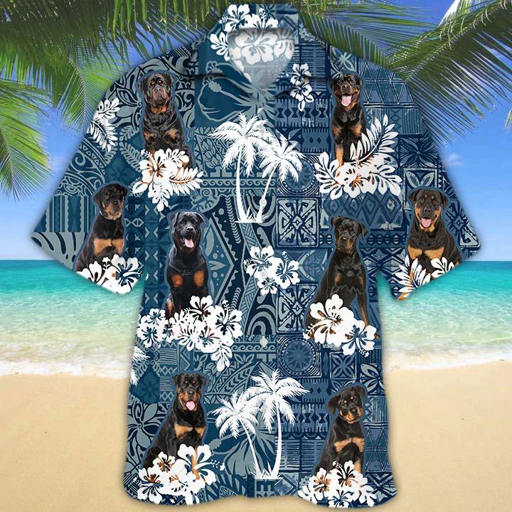 Rottweiler Trendy Hawaiian Shirt, Trendy Hawaiian Shirt Vintage Floral Dog, Men’s Trendy Hawaiian Shirt, Beach Summer Aloha Shirt Rottweiler Trendy Hawaiian Shirt, Trendy Hawaiian Shirt Vintage Floral Dog, Men’s Trendy Hawaiian Shirt, Beach Summer Aloha Shirt