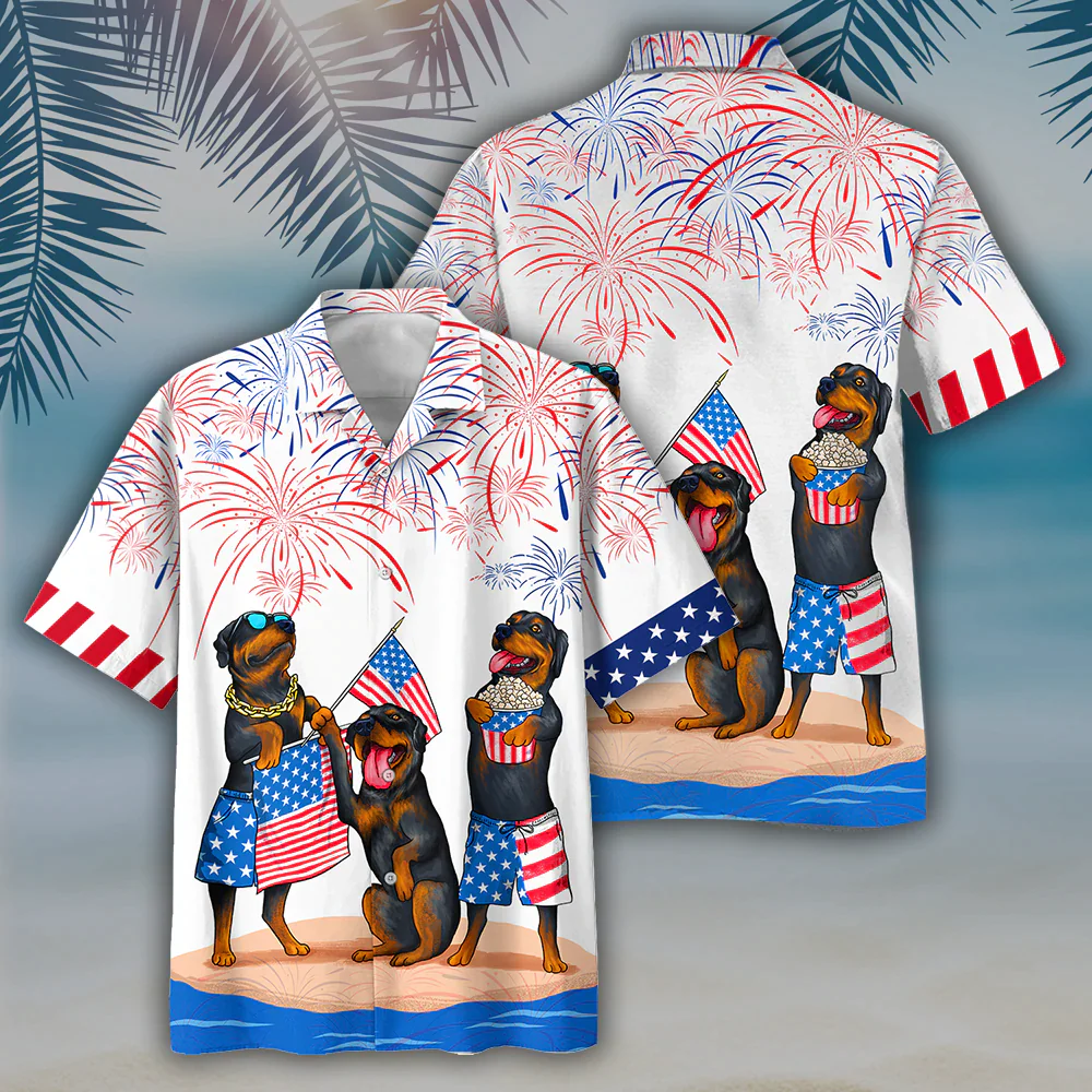 Rottweiler Trendy Hawaiian Shirts Independence Day Is Coming, Usa Patriotic Trendy Hawaiian Shirt Rottweiler Trendy Hawaiian Shirts Independence Day Is Coming, Usa Patriotic Trendy Hawaiian Shirt