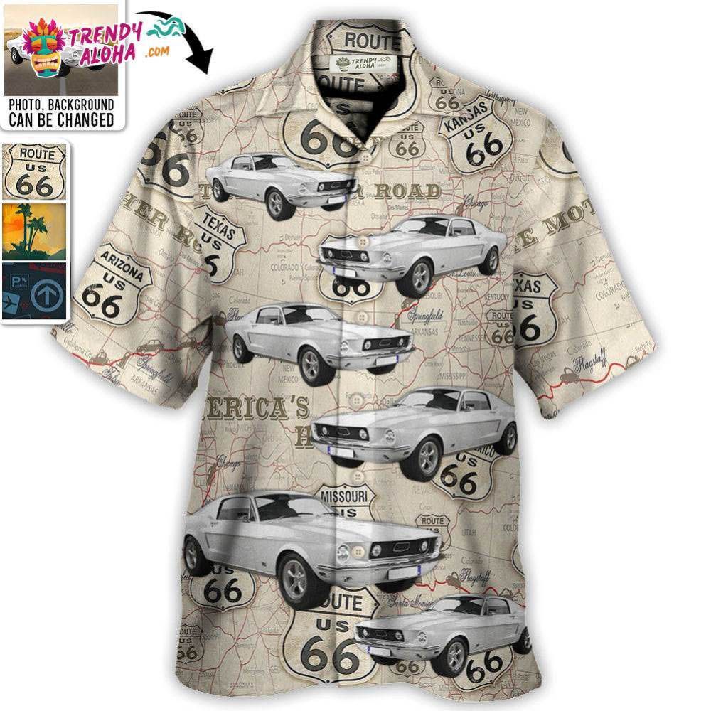 Route 66 Car Racing Car Lover Custom Photo – Hawaiian Shirt – Personalized Photo Gifts Hawaiian Shirt – Trendy Aloha Route 66 Car Racing Car Lover Custom Photo – Hawaiian Shirt – Personalized Photo Gifts Hawaiian Shirt – Trendy Aloha