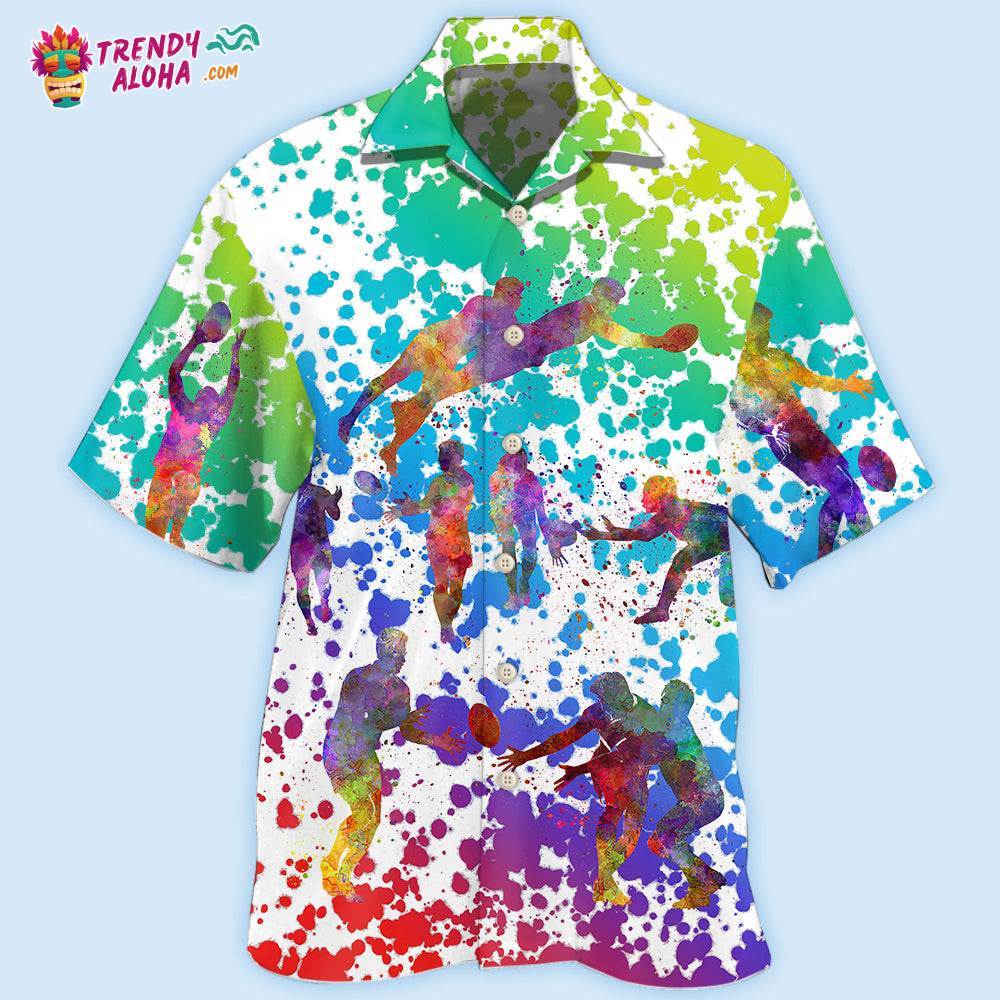 Rugby Colorful Painting Hawaiian Shirt – Trendy Aloha
