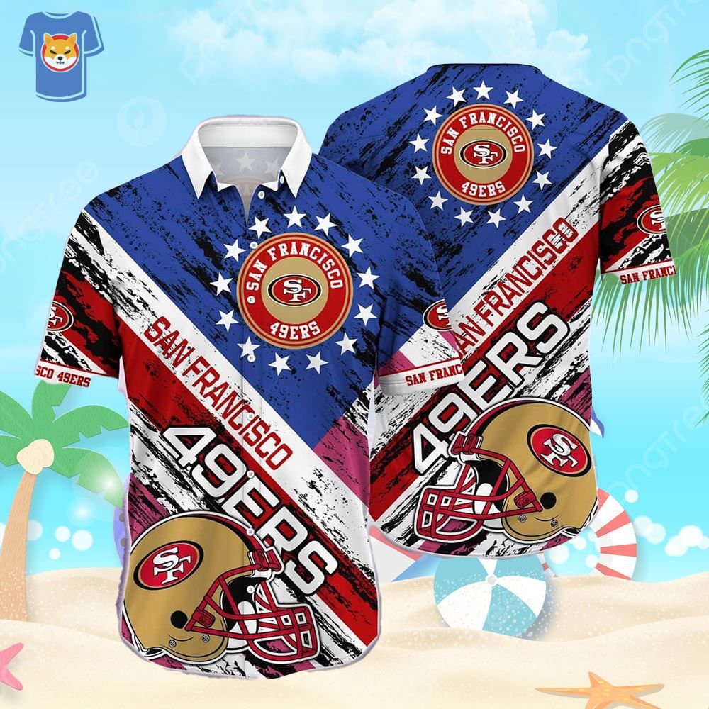 Rugby Helmet NFL San Francisco 49Ers Hawaiian Shirt For Football Fans