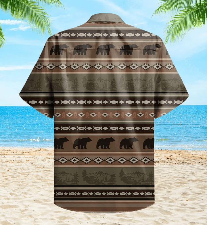 Rustic Bear Vintage Brown Trendy Hawaiian Shirt 3D Summer Gifts