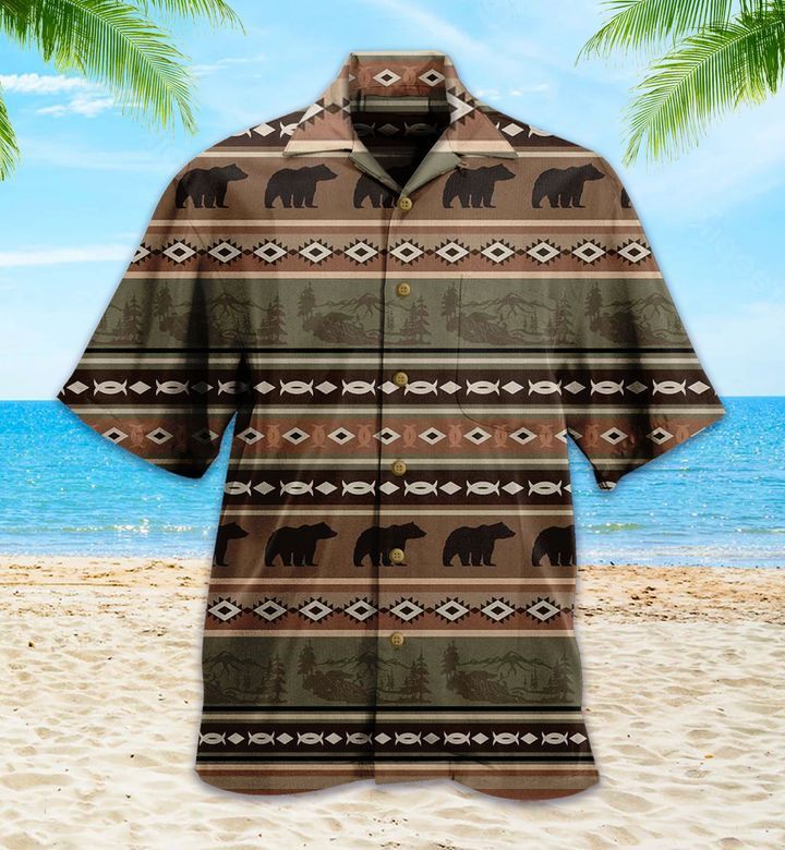 Rustic Bear Vintage Brown Trendy Hawaiian Shirt 3D Summer Gifts Rustic Bear Vintage Brown Trendy Hawaiian Shirt 3D Summer Gifts