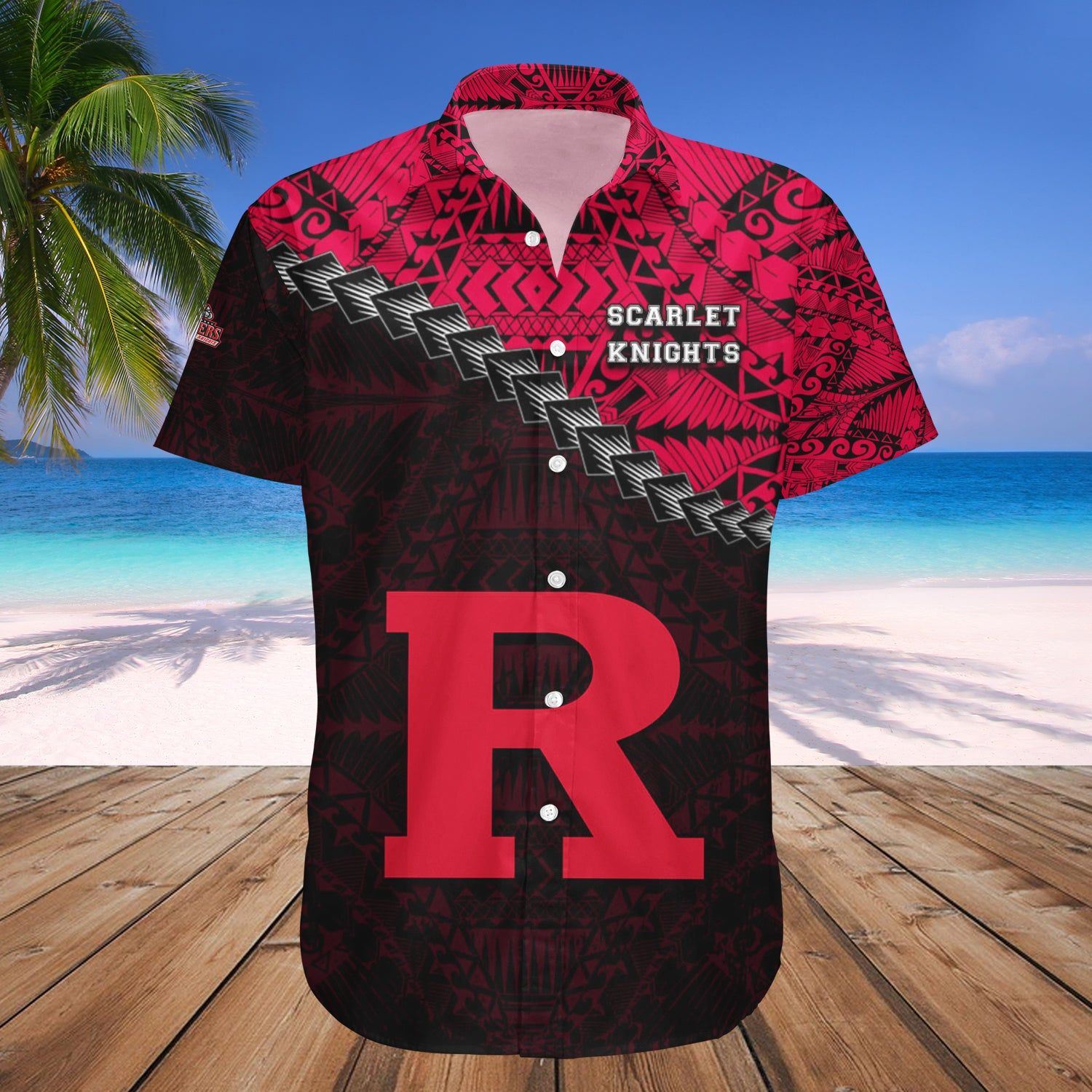 Rutgers Scarlet Knights Hawaii Shirt Grunge Polynesian Tattoo – NCAA