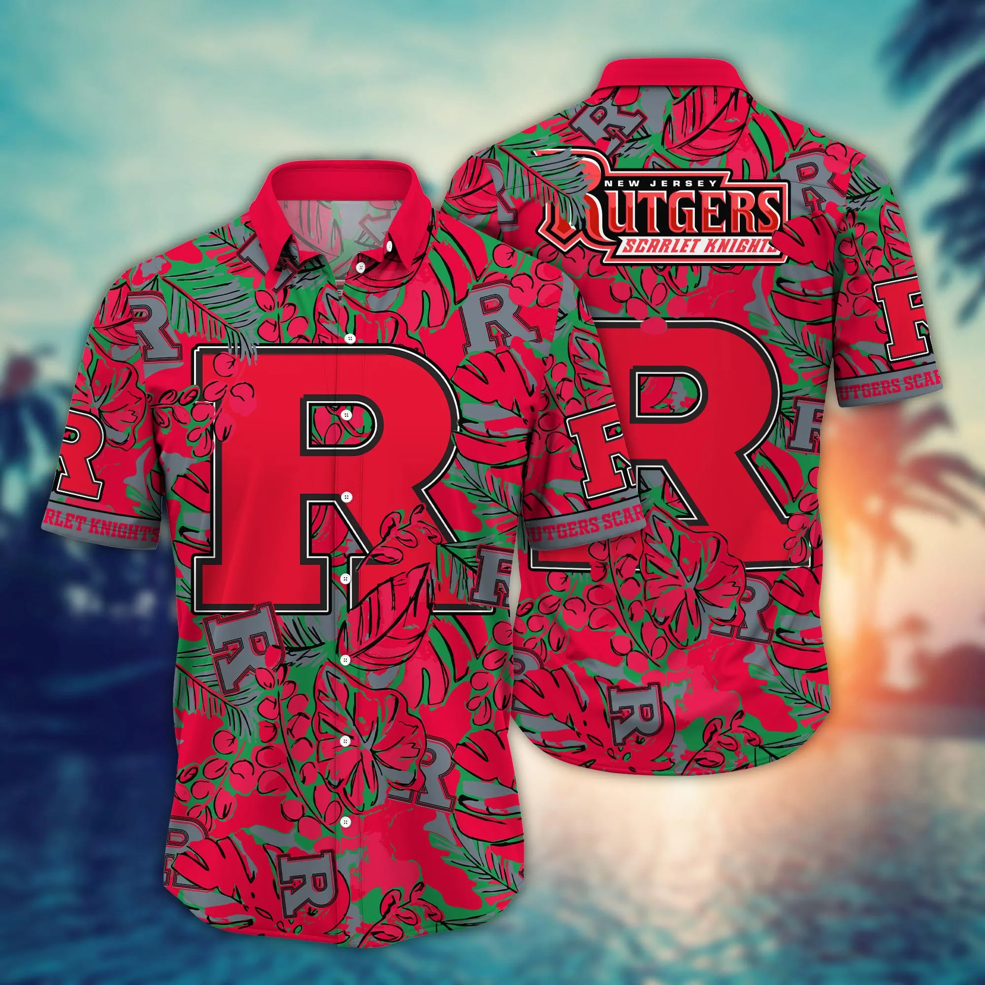 Rutgers Scarlet Knights NCAA Hawaiian Shirt August Aloha Shirt Rutgers Scarlet Knights NCAA Hawaiian Shirt August Aloha Shirt