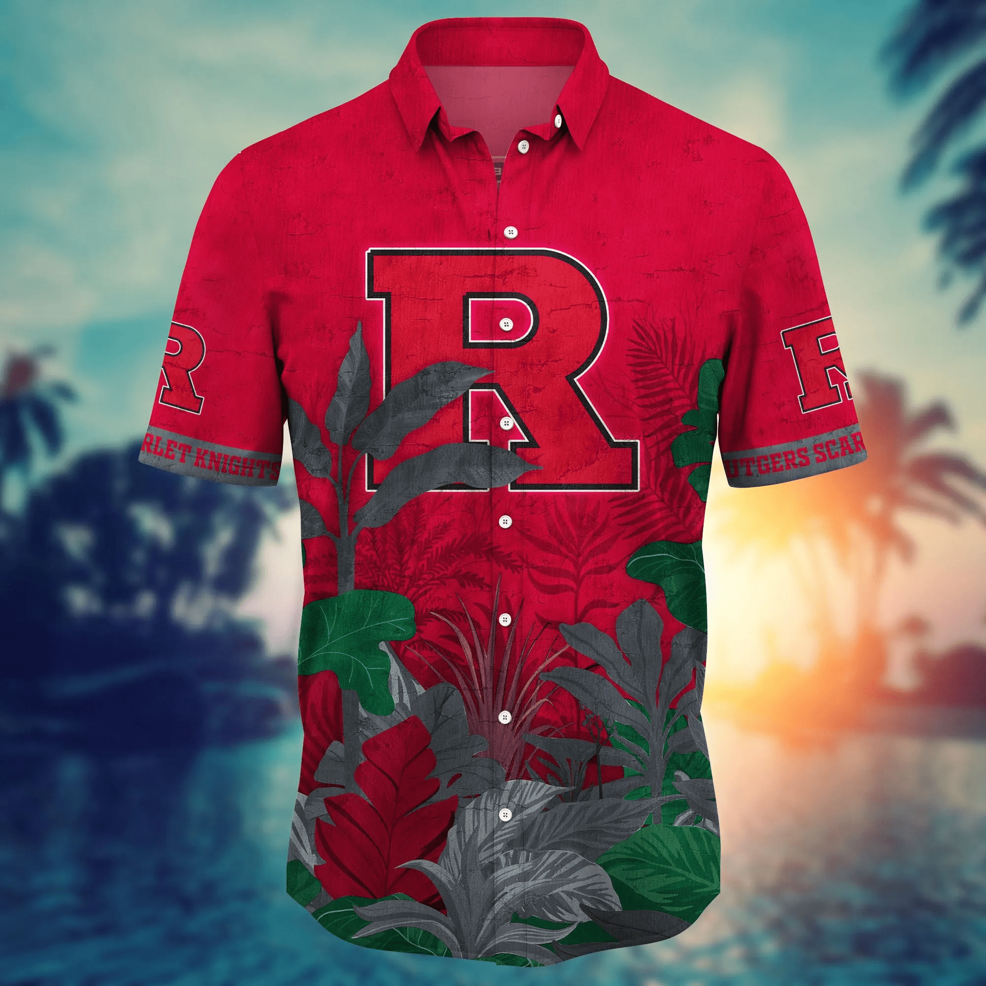 Rutgers Scarlet Knights NCAA Hawaiian Shirt Beach Days Aloha Shirt