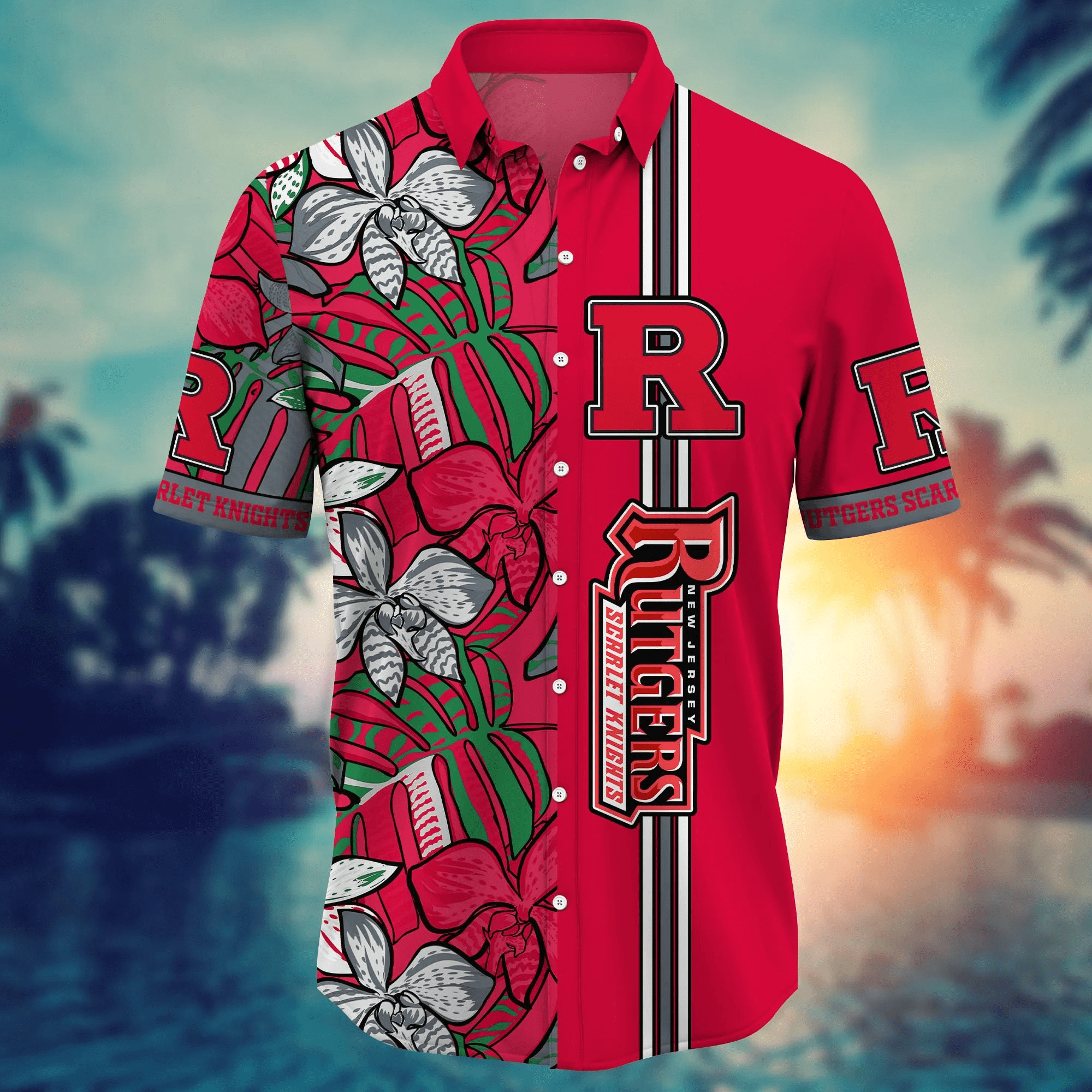 Rutgers Scarlet Knights NCAA Hawaiian Shirt Ceiling Fans Aloha Shirt